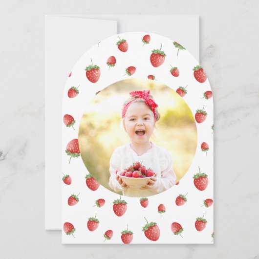 Berry Sweet Strawberry verjaardagsfoto Kaart (Achterkant)