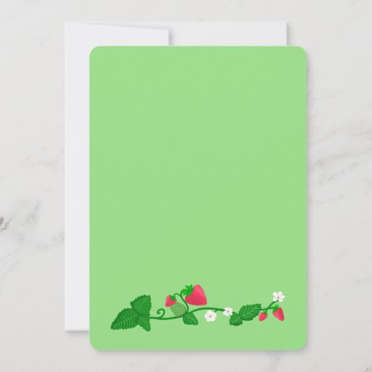 Berry Sweet Strawberry Vine 1st Birthday Girl Kaart (Achterkant)