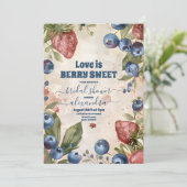 Berry Sweet Strawberry Vrijgezellenfeest Kaart (Staand voorkant)