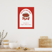 Berry Sweet Strawberry Vrijgezellenfeest Welkomstb Poster (Keuken)