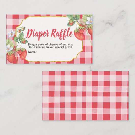 Berry Sweet Strawberry Waterverf Enclosure Kaart (Voorkant / Achterkant)