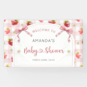 Berry Sweet Strawberry Welcome Baby shower Spandoek (Horizontaal)