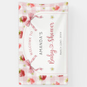 Berry Sweet Strawberry Welcome Baby shower Spandoek (Verticaal)