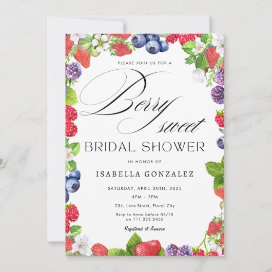 Berry Sweet Strawberry Wild Berries Vrijgezellenfe Kaart (Voorkant)