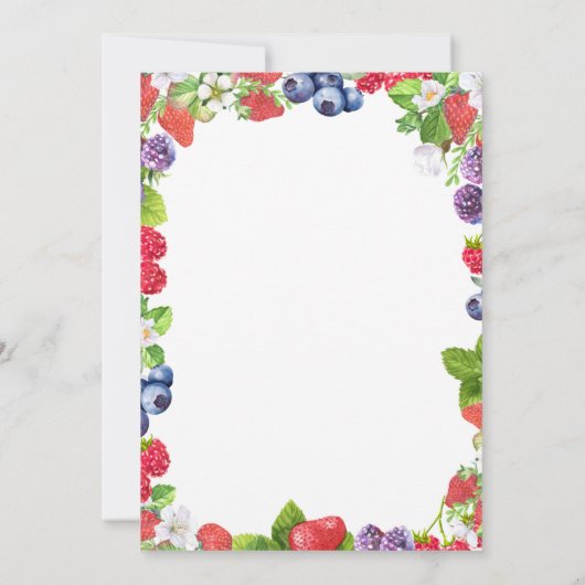 Berry Sweet Strawberry Wild Berries Vrijgezellenfe Kaart (Achterkant)