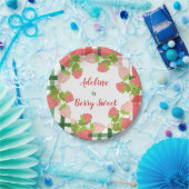 Berry Sweet Strawberry Wreath Papieren Bordje (Feest)