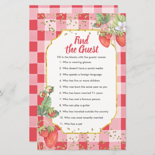 Berry Sweet Strawberry Zoek de Gastspellingcode (Voorkant / Achterkant)