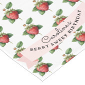 Berry Sweet Strawbery Baby Meisje Verjaardagsfeest Korte Tafelloper (Hoek)