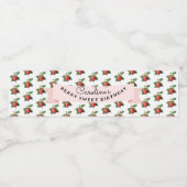 Berry Sweet Strawbery Baby Meisje Verjaardagsfeest Waterfles Etiket (Enkel label)