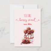Berry Sweet Stripes Cupcake Whimsy Valentines Day Notitiekaartje (Voorkant)