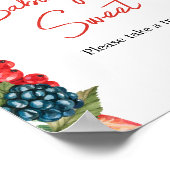 Berry Sweet Summer Baby shower Baby's zijn zoet Poster (Hoek)