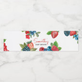 Berry Sweet Summer Baby Shower Waterfles Etiket (Enkel label)