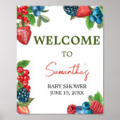 Berry Sweet Summer Baby shower Welkom Poster (Voorkant)