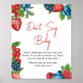 Berry Sweet Summer Baby shower zeg geen Baby Poster (Voorkant)