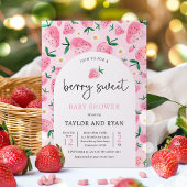 Berry Sweet Summer Strawberry Baby shower Kaart