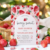 Berry Sweet Summer Strawberry Baby shower Kaart