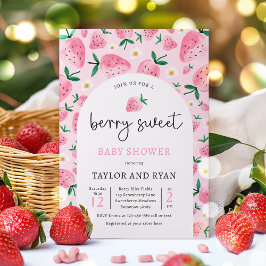 Berry Sweet Summer Strawberry Baby shower Kaart