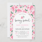 Berry Sweet Summer Strawberry Baby shower Kaart (Voorkant)