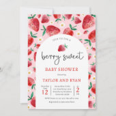 Berry Sweet Summer Strawberry Baby shower Kaart (Voorkant)