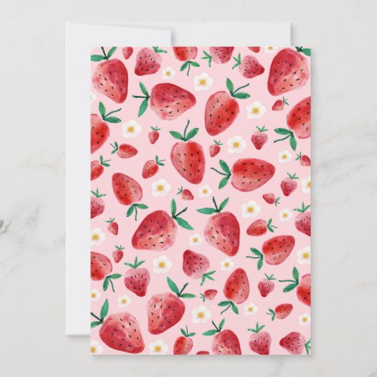 Berry Sweet Summer Strawberry Baby shower Kaart (Achterkant)