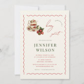 Berry Sweet Tea Party Strawberry Baby shower Kaart (Voorkant)