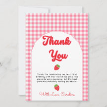 Berry Sweet Thank You Card voor de 1e verjaardag