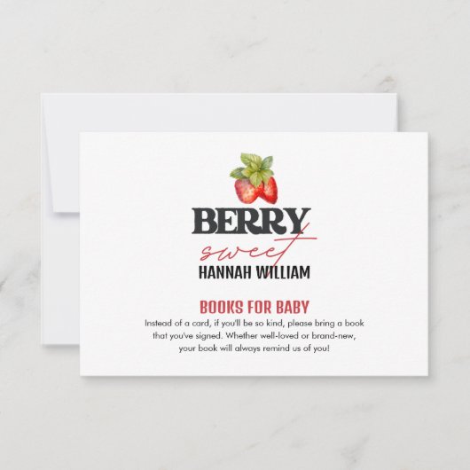 Berry Sweet Typography Boeken voor Baby Kaart (Voorkant)