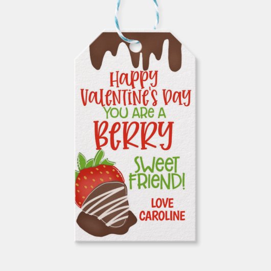 Berry Sweet Valentijn Favor Tag Cadeaulabel (Voorkant)