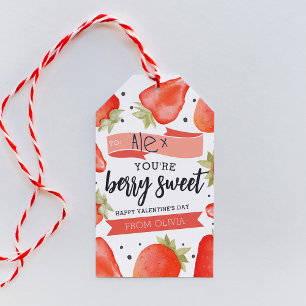 Berry Sweet Valentijnsdag voor klaslokalen Cadeaulabel