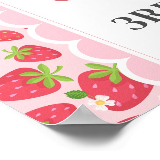 Berry Sweet Verjaardag 18x24 Aardbei Welkom Poster (Hoek)