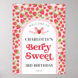 Berry Sweet Verjaardag 18x24 Aardbei Welkom Poster