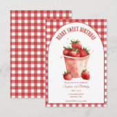 Berry Sweet Verjaardag Aardbeienfeestje Kaart (Voorkant / Achterkant)