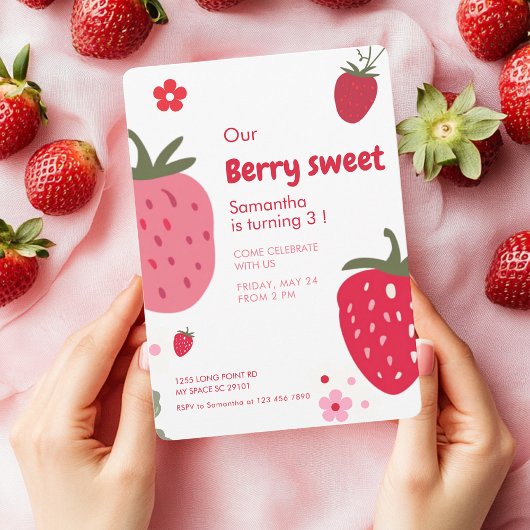 Berry Sweet Verjaardag met Aardbei Kaart