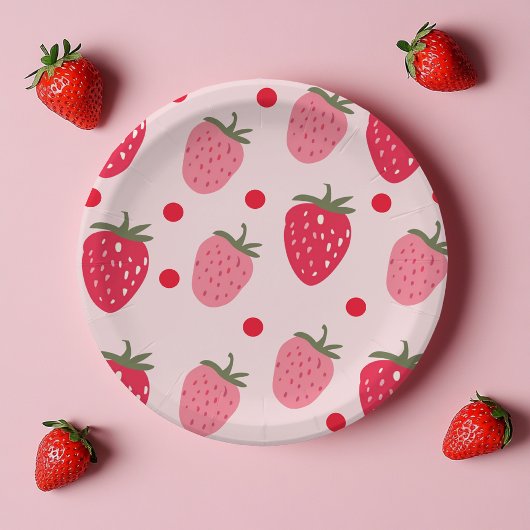 Berry Sweet Verjaardag met Aardbei Papieren Bordje