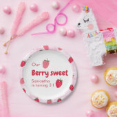 Berry Sweet Verjaardag met Aardbei Papieren Bordje (Feest)