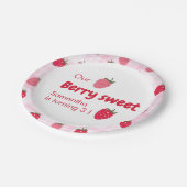 Berry Sweet Verjaardag met Aardbei Papieren Bordje (Gekanteld)