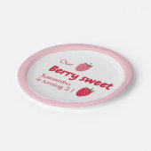 Berry Sweet Verjaardag met Aardbei Papieren Bordje (Gekanteld)