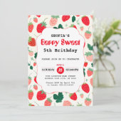 Berry Sweet Verjaardag uitnodiging (Staand voorkant)