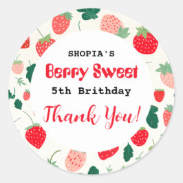 Berry Sweet Verjaardag uitnodiging Ronde Sticker