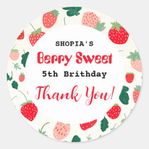 Berry Sweet Verjaardag uitnodiging Ronde Sticker