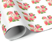 Berry Sweet Verjaardagsfeest Aardbeienfruit Zomer Cadeaupapier (Rol Hoek)