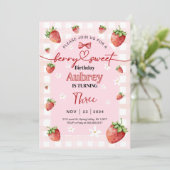 Berry Sweet verjaardagsuitnodiging op elke leeftij Kaart (Staand voorkant)