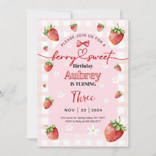 Berry Sweet verjaardagsuitnodiging op elke leeftij Kaart