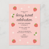Berry Sweet Viering Aardbei Verjaardagsfeest Briefkaart (Voorkant)