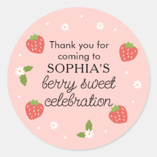 Berry Sweet Viering Aardbei Verjaardagsfeest Ronde Sticker