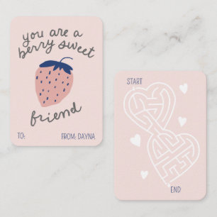 Berry Sweet Vriend aardbei klaslokaal Valentijn Notitiekaartje