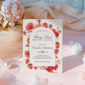 Berry Sweet Vrijgezellenfeest Aardbei Bloem Kaart