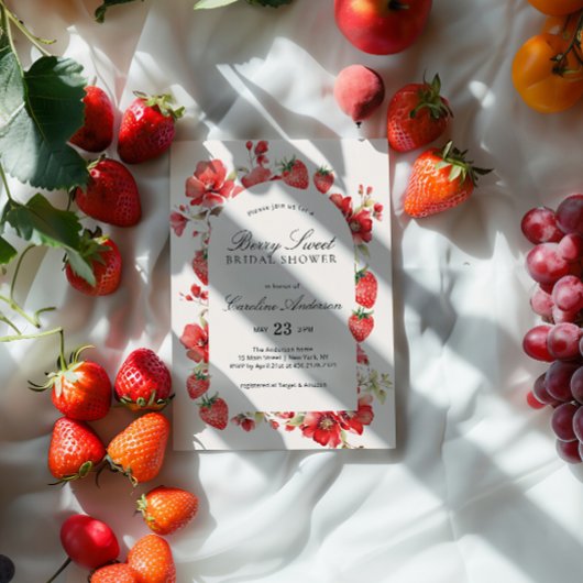 Berry Sweet Vrijgezellenfeest Aardbei Bloem Kaart