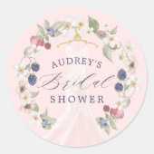 Berry Sweet Vrijgezellenfeest Jurk Bessen & Bloeme Ronde Sticker (Voorkant)