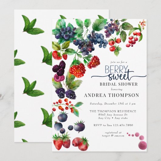 Berry Sweet Vrijgezellenfeest Kaart (Voorkant / Achterkant)